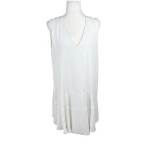 BCBG Max Azria Tank Dress Women Medium White Sleeveless A-Line Solid Casual